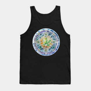 Camo cannabis stained glass rose window 420 dispensary weed Tank Top